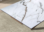 Dining table rectangular extendable in porcelain stoneware and walnut