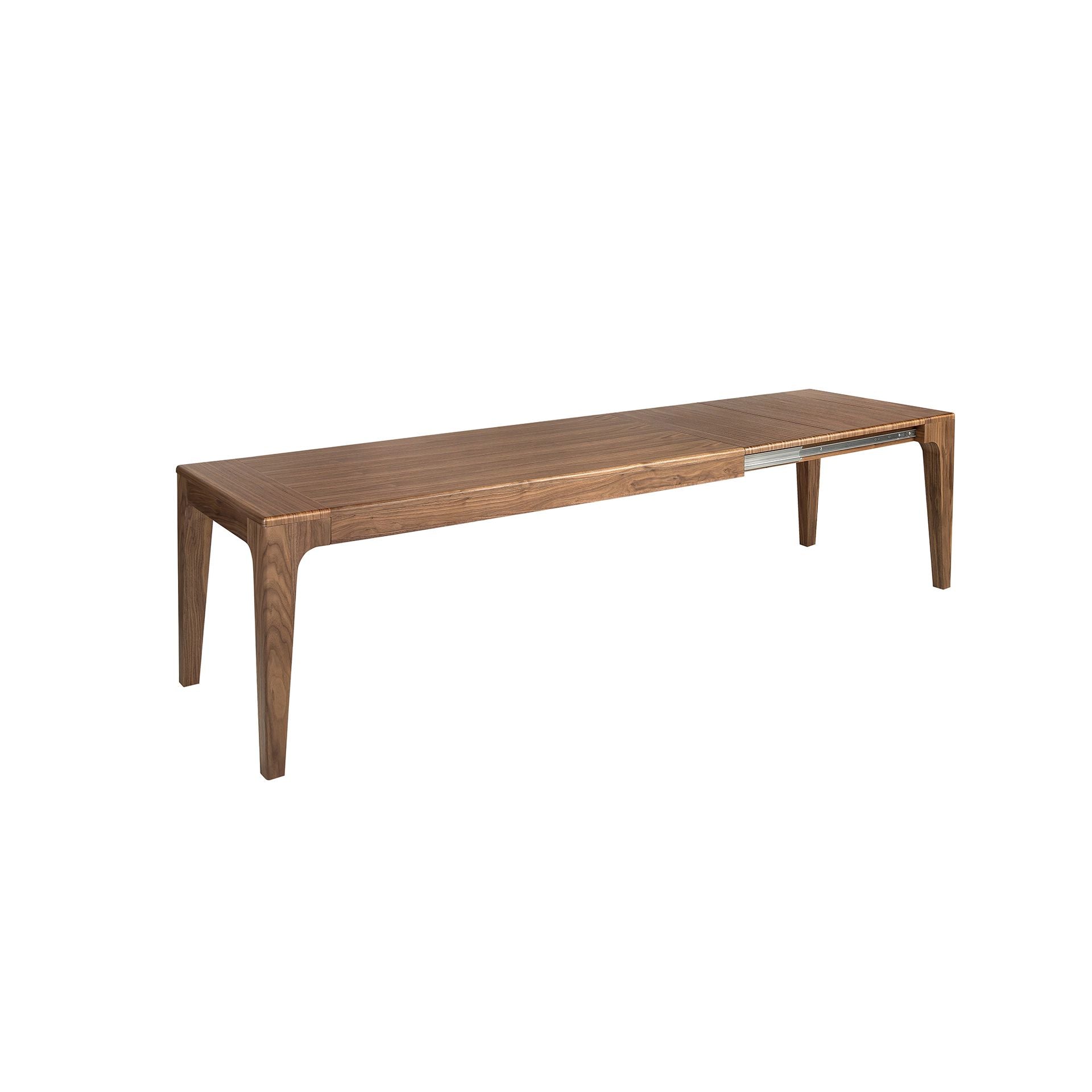 Extendable rectangular dining table in walnut