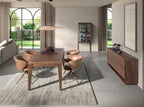 Extendable rectangular dining table in walnut