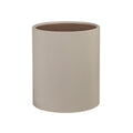 Small round corner table in walnut, walnut and wood covered in sand-colored faux leather