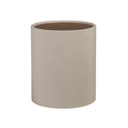 Small round corner table in walnut, walnut and wood covered in sand-colored faux leather