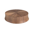 Round walnut coffee table