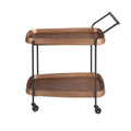 Walnut and black steel minibar trolley