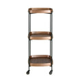 Walnut and black steel minibar trolley