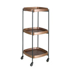 Walnut and black steel minibar trolley