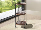 Walnut and black steel minibar trolley