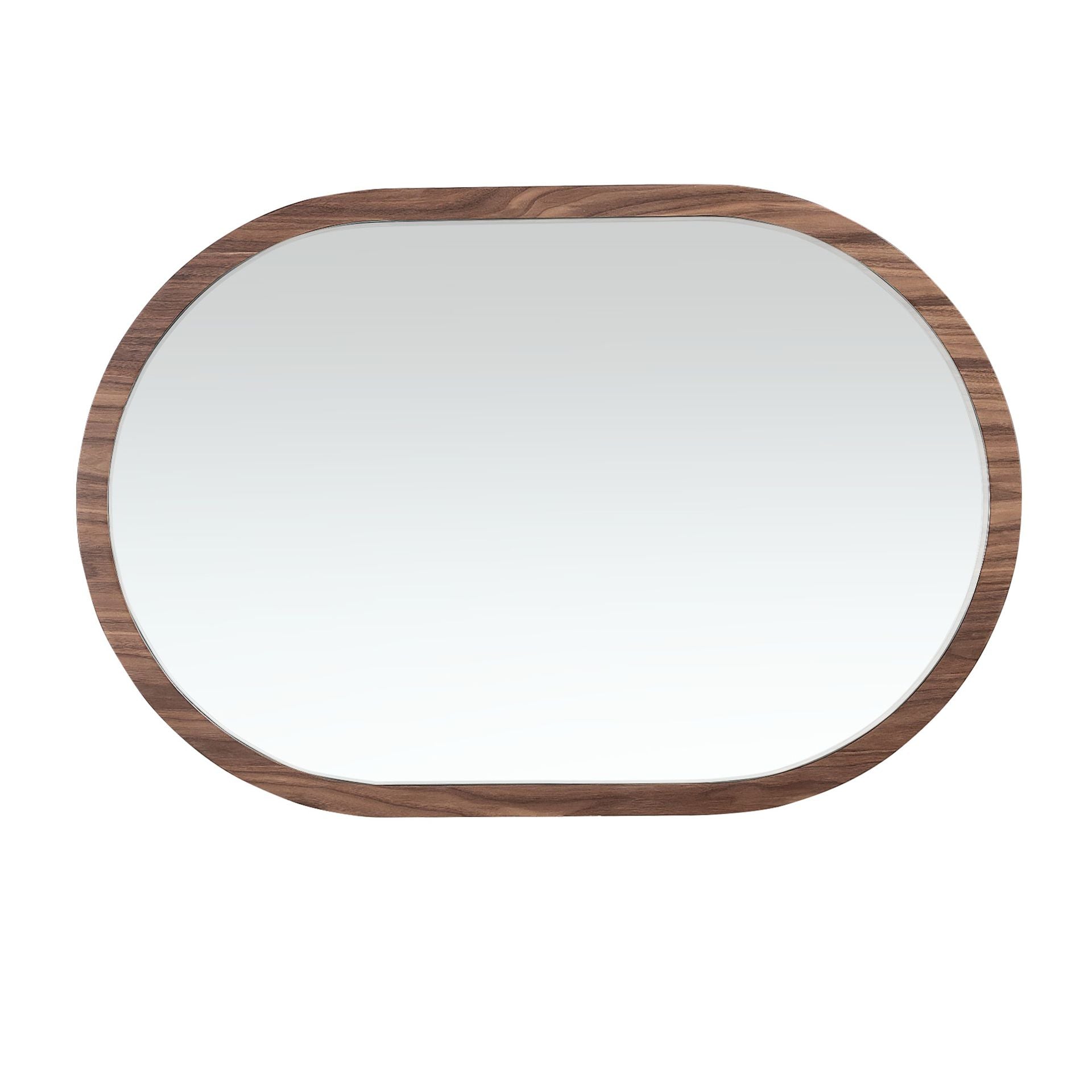 Walnut oval half-point wall mirror