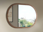 Walnut oval half-point wall mirror