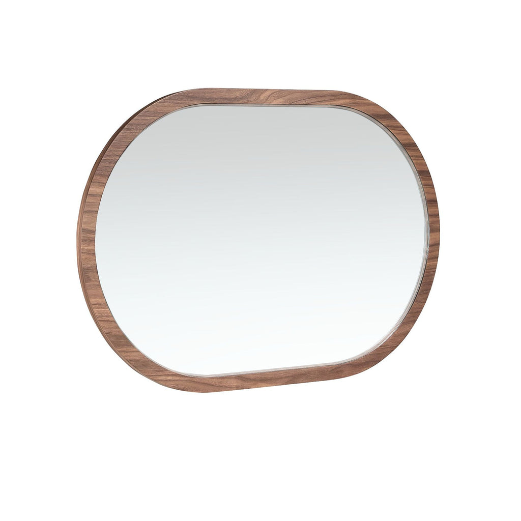 Walnut oval half-point wall mirror