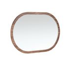 Walnut oval half-point wall mirror