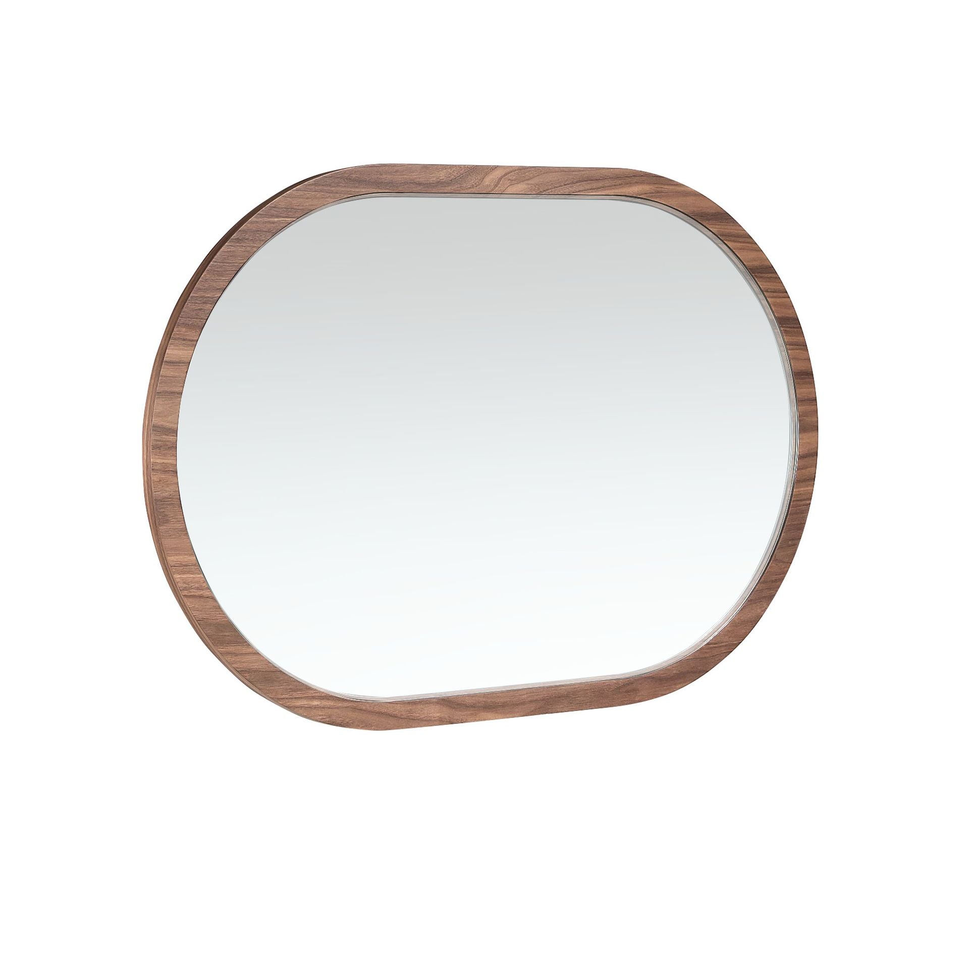 Walnut oval half-point wall mirror