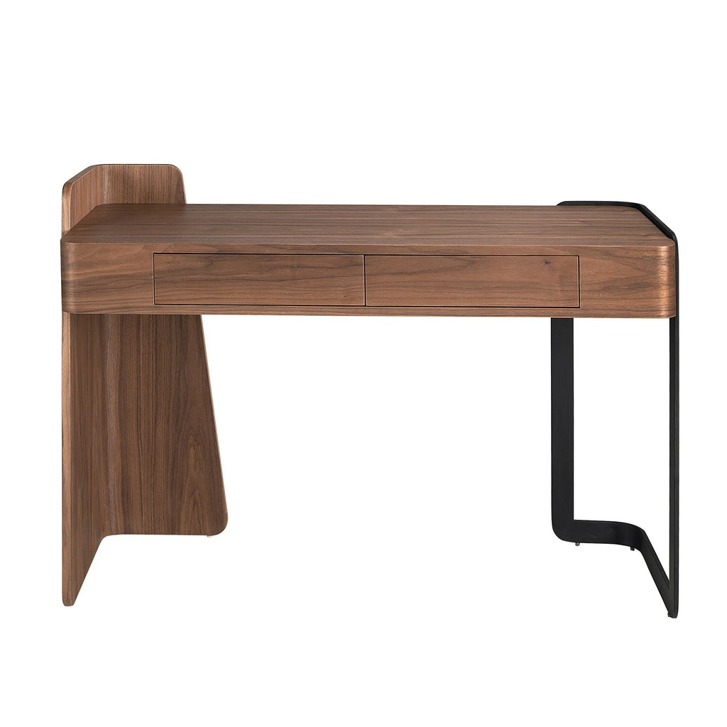 Walnut and black epoxy steel desk
