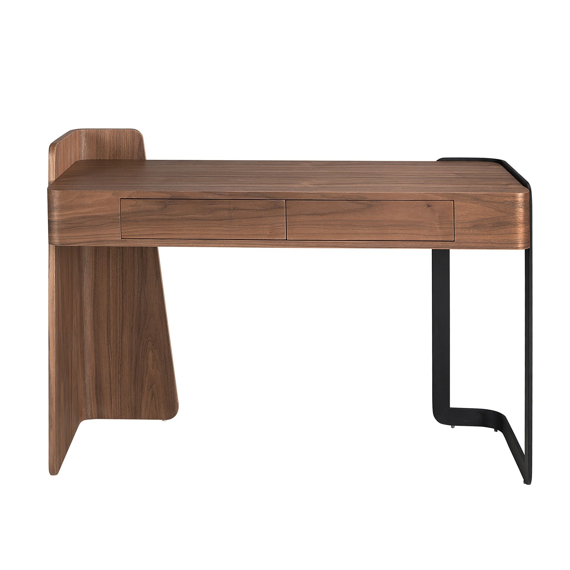 Walnut and black epoxy steel desk