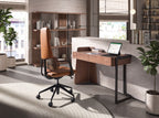 Walnut and black epoxy steel desk