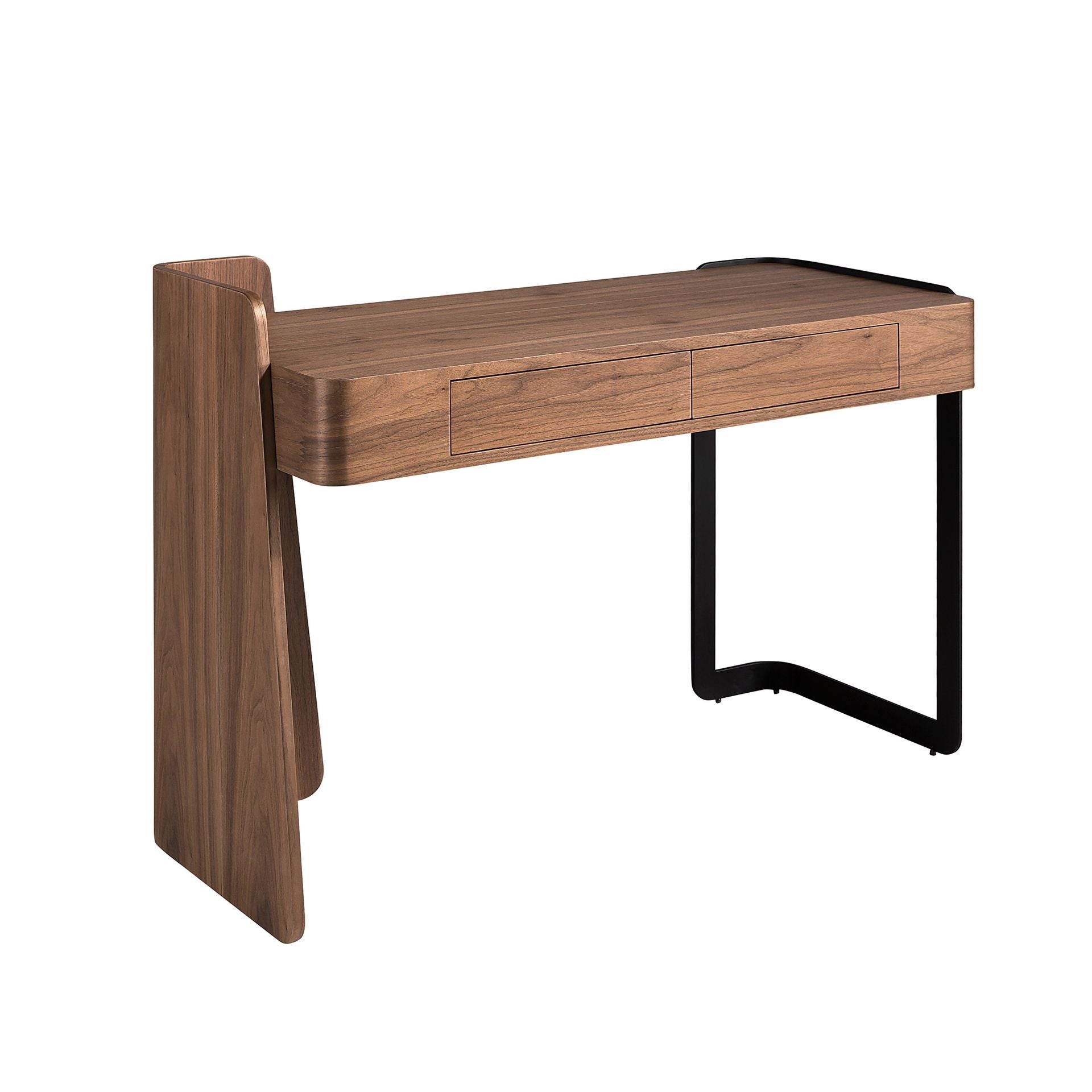 Walnut and black epoxy steel desk