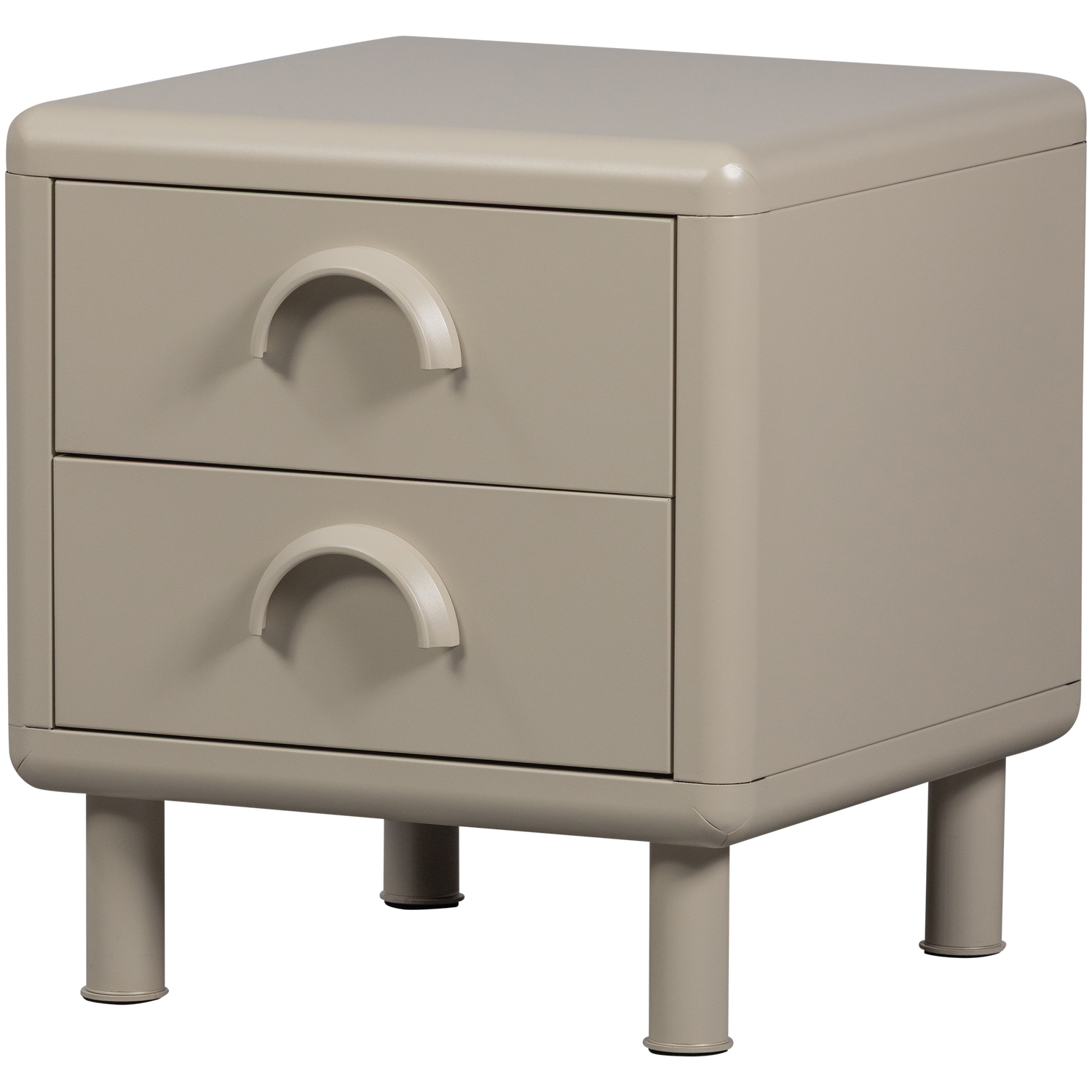 Set of 2 — Chest of 2 Drawers Dune Sand Metal
