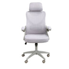Sedia girevole da ufficio in tessuto grigio