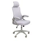 Sedia girevole da ufficio in tessuto grigio
