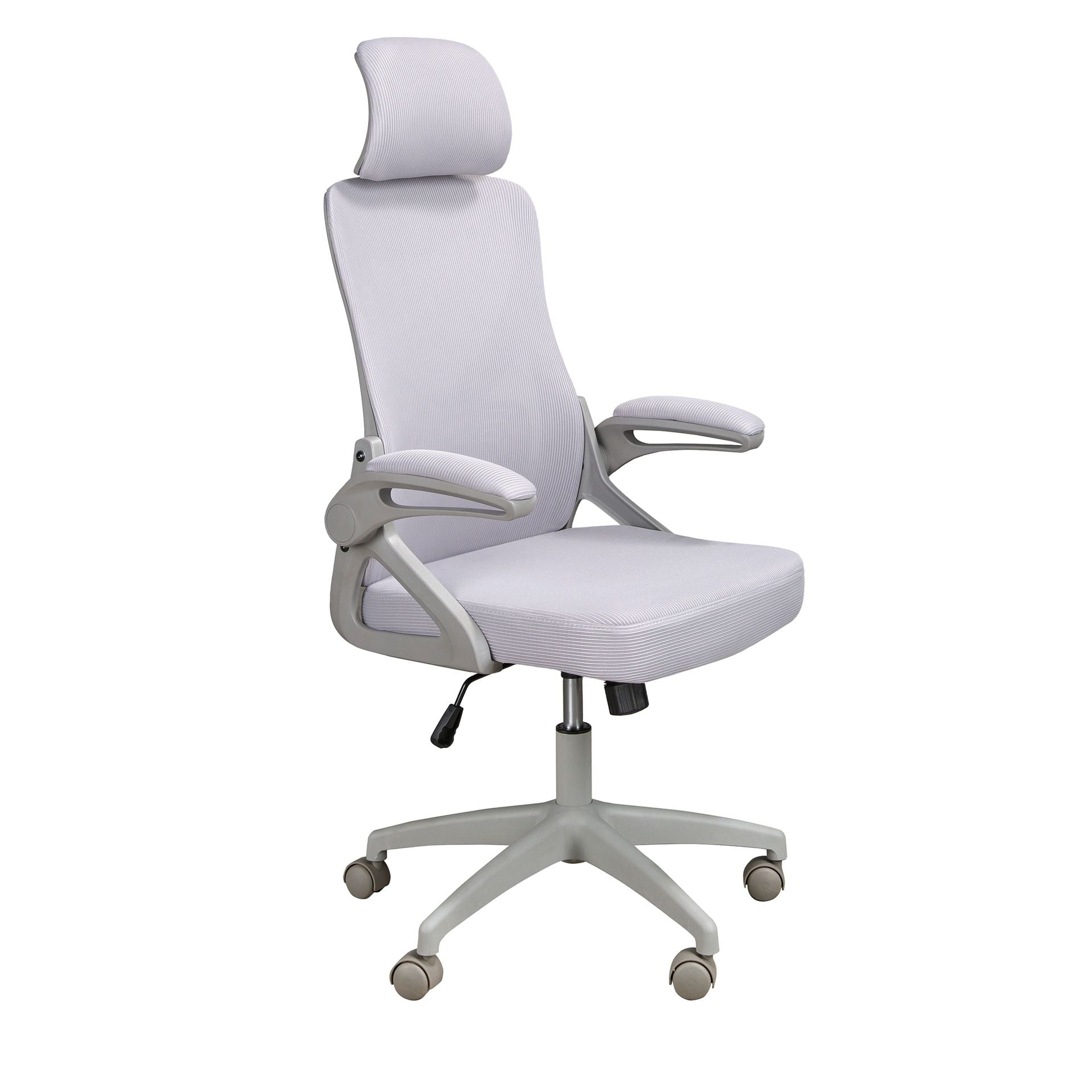 Sedia girevole da ufficio in tessuto grigio