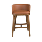 Brown faux leather stool