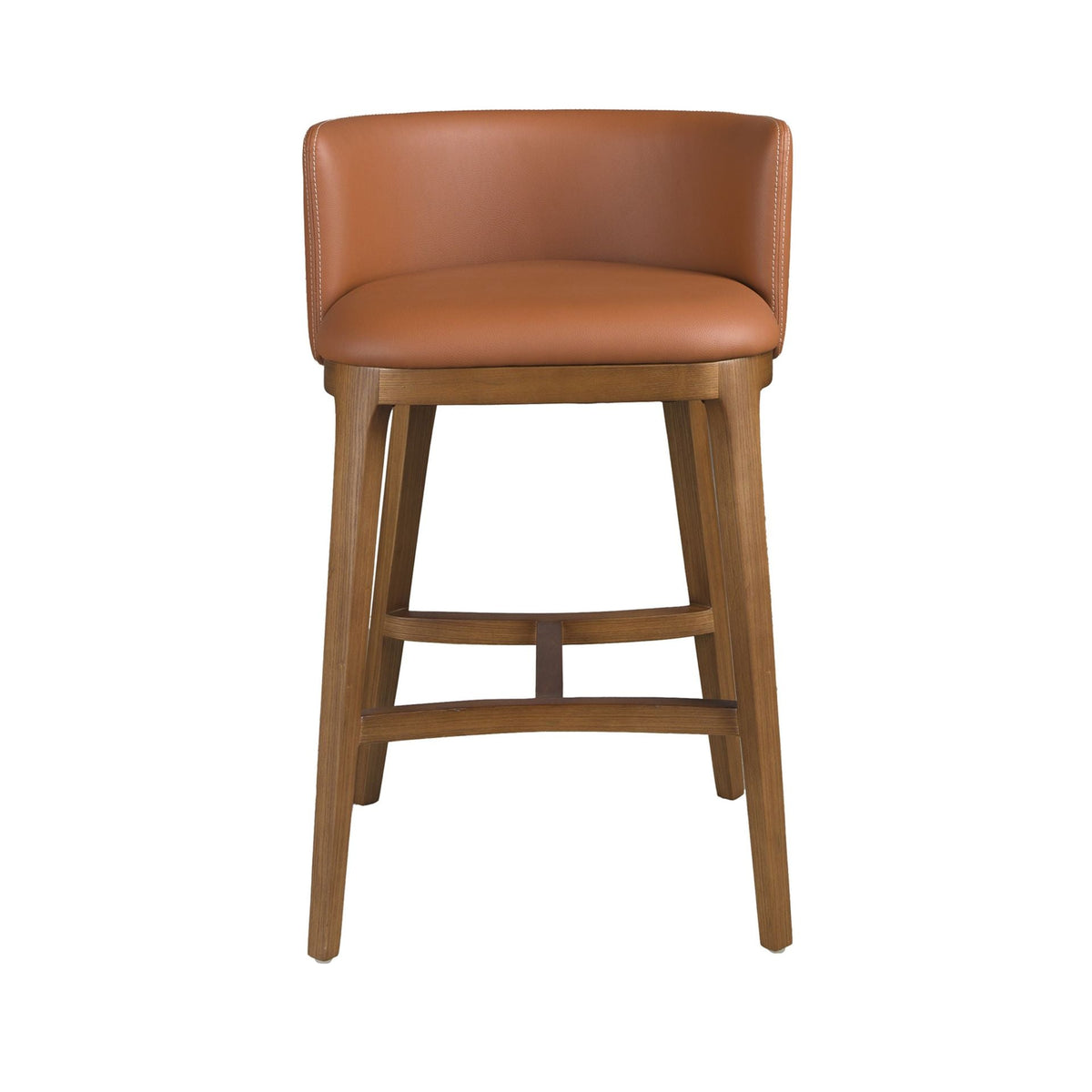 Brown faux leather stool
