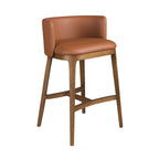 Brown faux leather stool