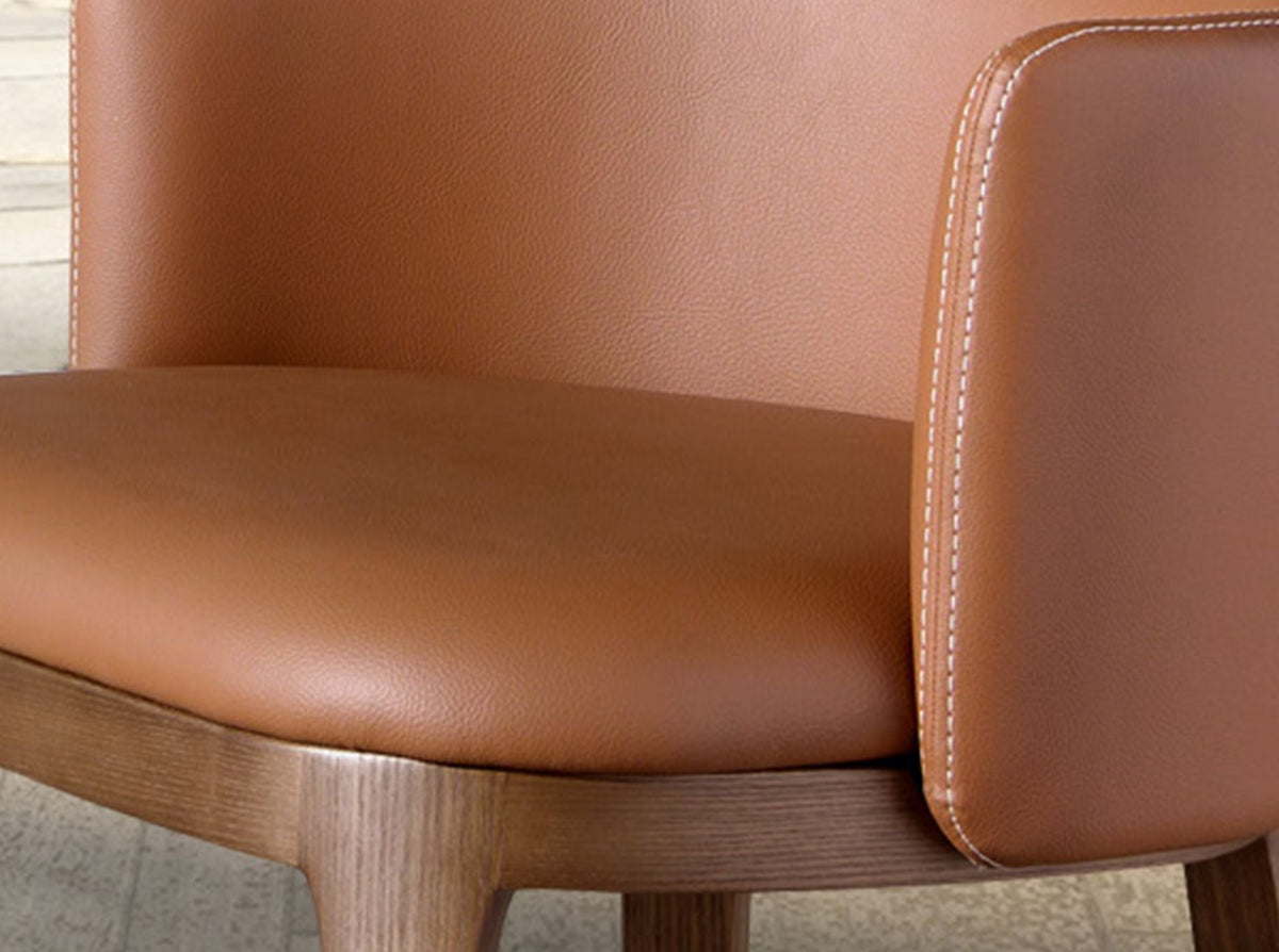 Brown faux leather stool