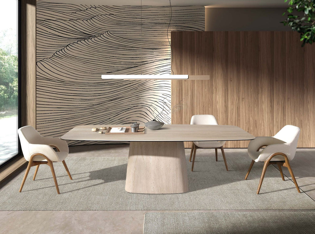 Chair in beige fabric
