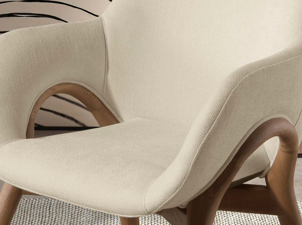 Chair in beige fabric