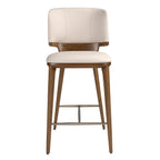 Sgabello in similpelle color crema