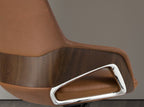 Brown faux leather office swivel chair