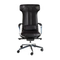 Black faux leather office swivel chair