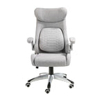Sedia girevole da ufficio in tessuto grigio