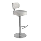Light Grey Flecked Fabric Swivel Stool