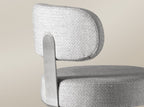 Light Grey Flecked Fabric Swivel Stool