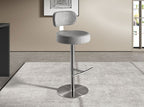 Light Grey Flecked Fabric Swivel Stool