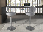 Light Grey Flecked Fabric Swivel Stool