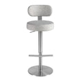 Light Grey Flecked Fabric Swivel Stool
