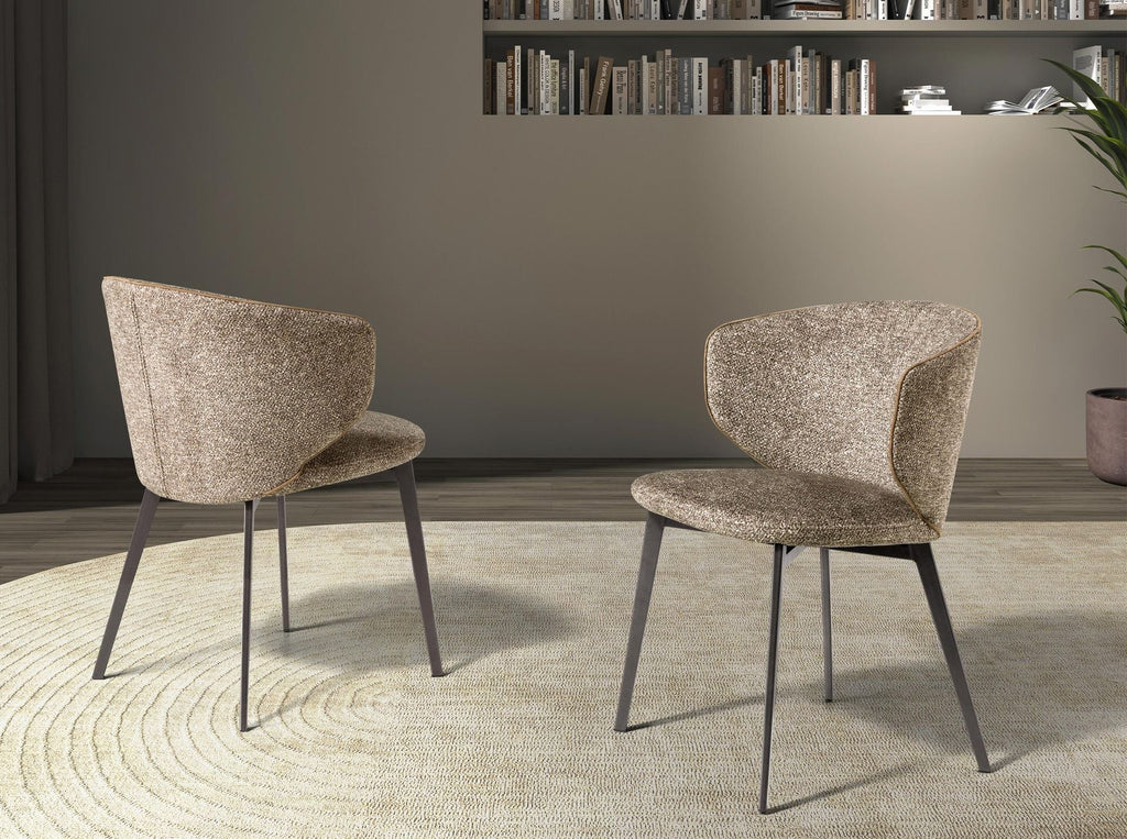 Mottled brown fabric chair