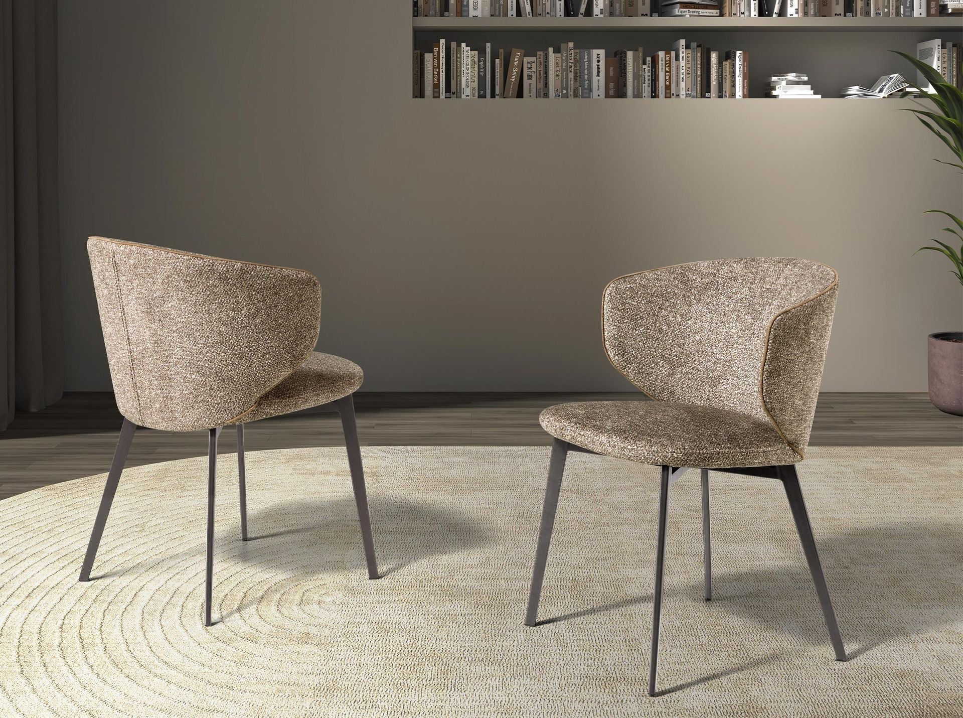 Mottled brown fabric chair