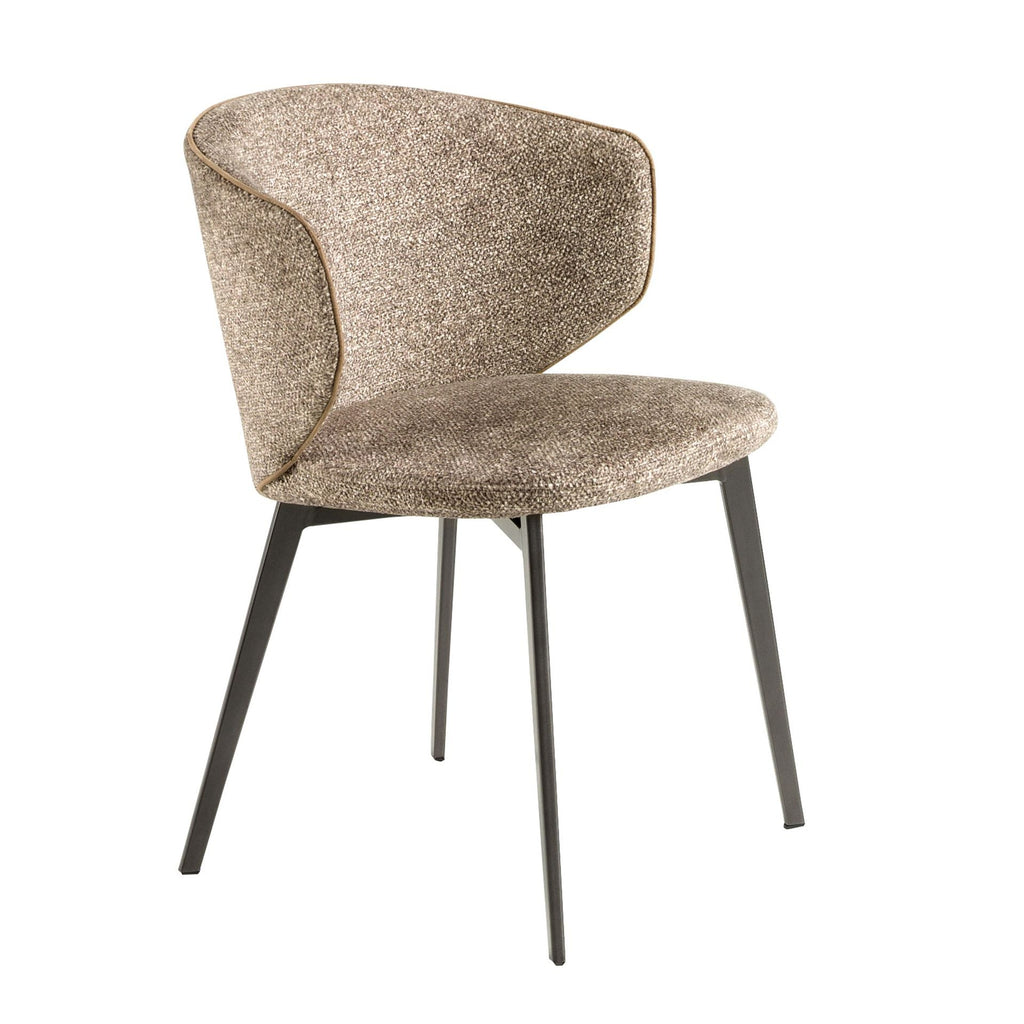 Mottled brown fabric chair