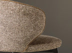 Upholstered stool in brown melange fabric