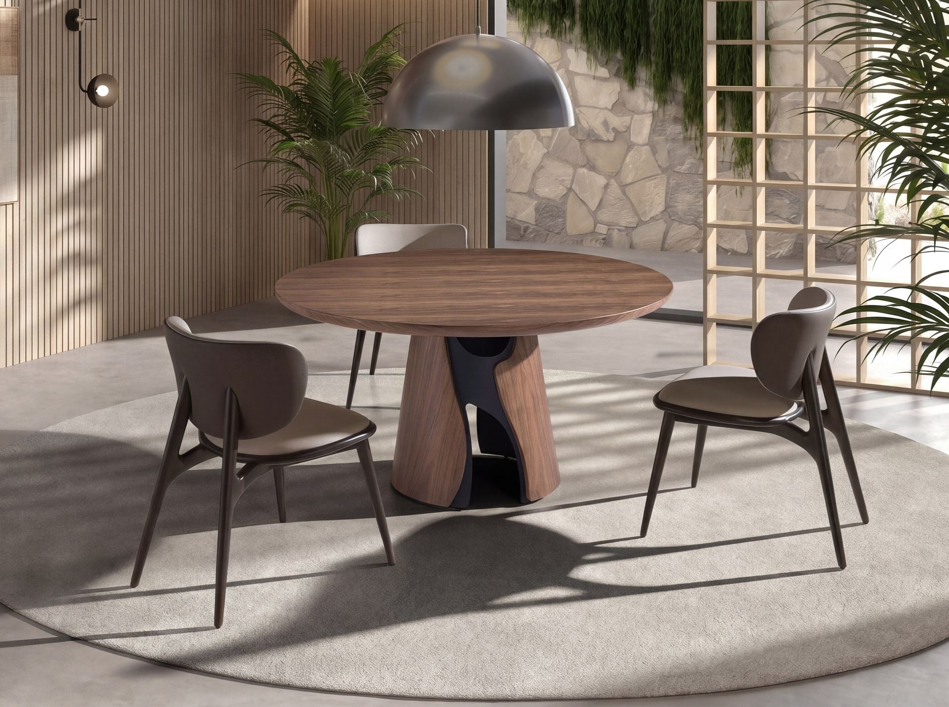 Chair in cream and dark gray faux leather