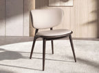 Chair in cream and dark gray faux leather