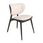 Chair in cream and dark gray faux leather