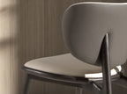 Chair in cream and dark gray faux leather
