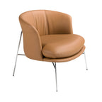 Poltrona rivestita in similpelle marrone