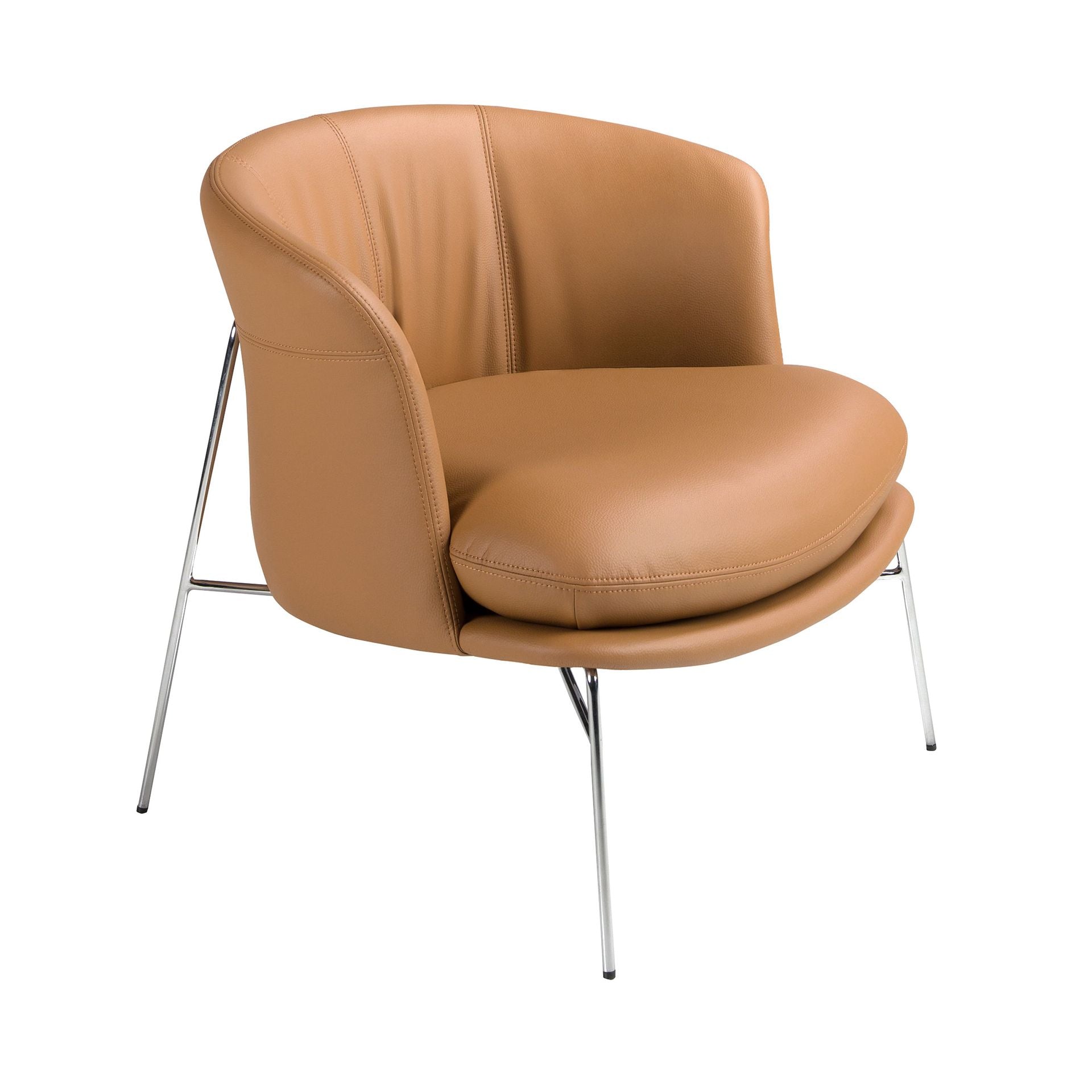 Poltrona rivestita in similpelle marrone