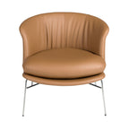 Poltrona rivestita in similpelle marrone