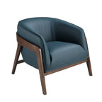 Teal leather armchair
